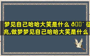 梦见自己哈哈大笑是什么 🌴 征兆,做梦梦见自己哈哈大笑是什么意思